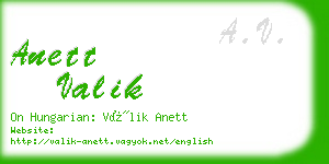 anett valik business card